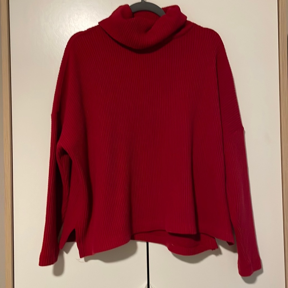 Old Navy oversized red turtleneck